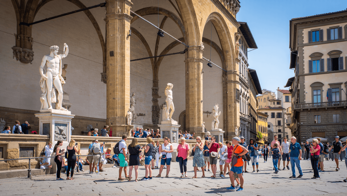 
			Loggia dei Lanzi à Florence		