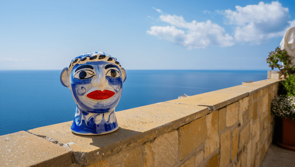 Tête Maure Sicilienne, vase en céramique