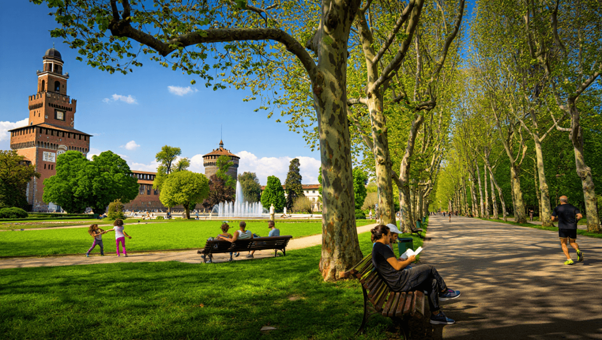 
			Parco Sempione à Milan		