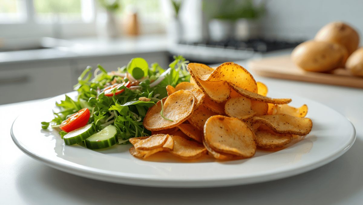 Chips maison au micro-ondes et salade fraîche : la recette bluffante repérée sur TikTok qui change tout