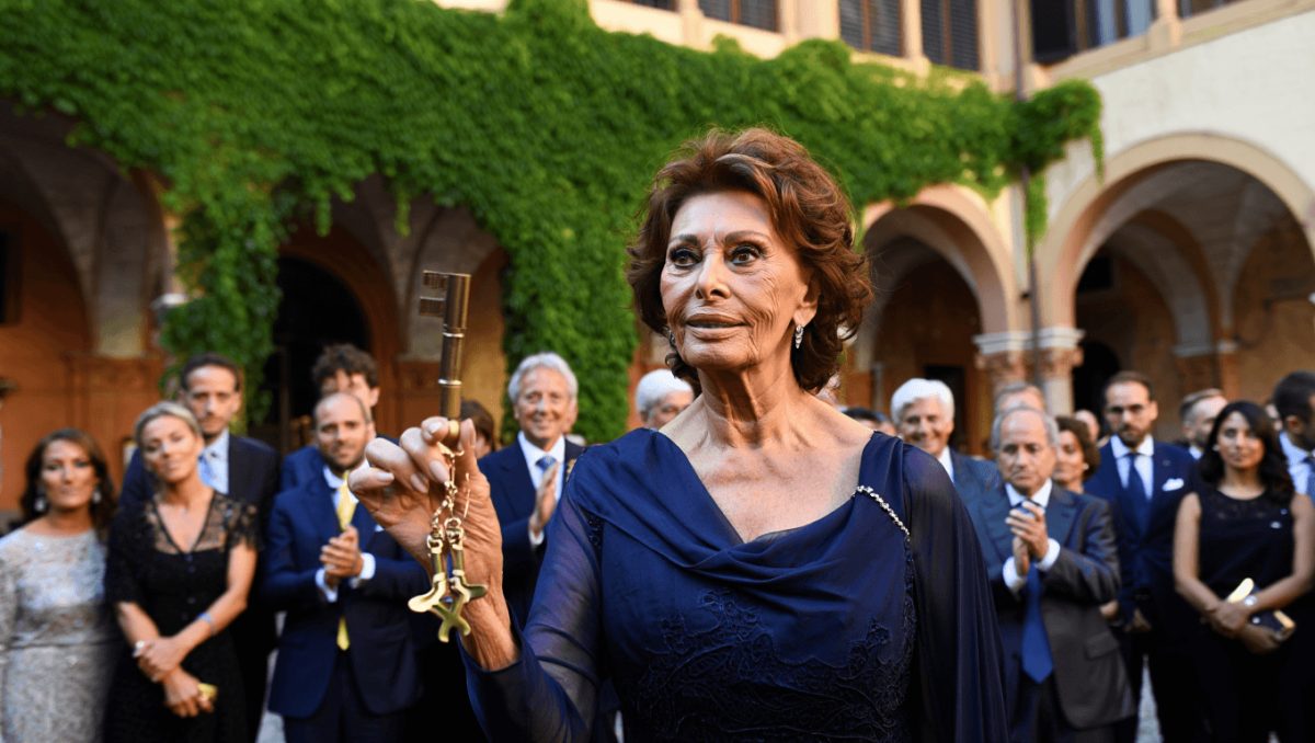 Sophia Loren reçoit la première clé de cinecittà pour ses 90 ans