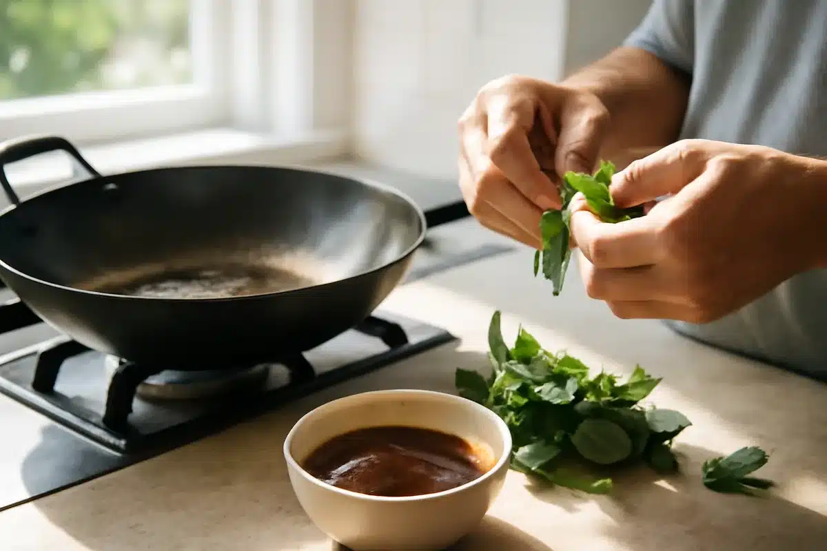 Poulet au basilic thaï en vogue: sauce caramélisée maison à reproduire ce soir